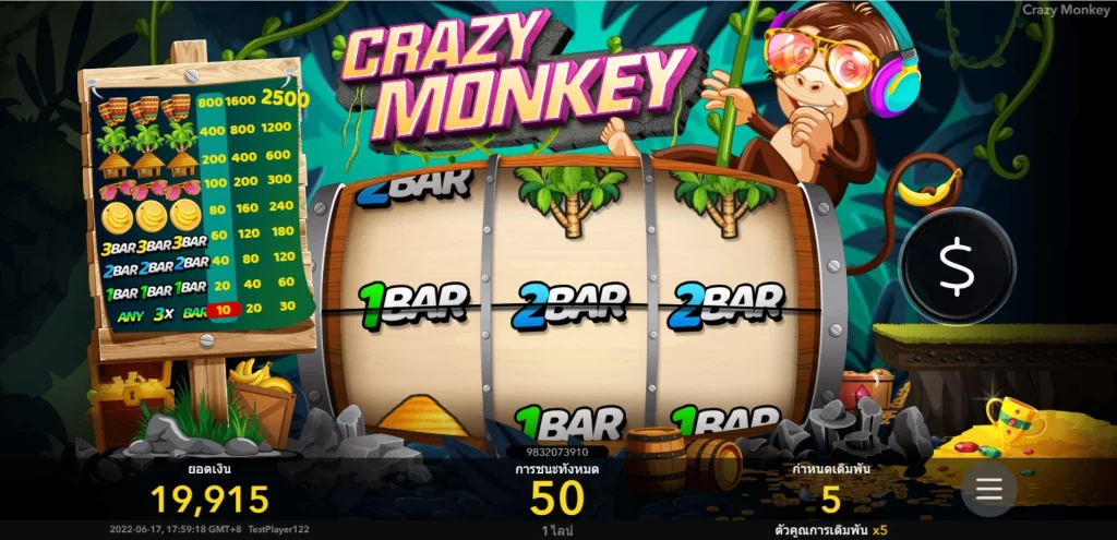ฟีเจอร์เกมสล็อต Crazy Monkey Nextspin