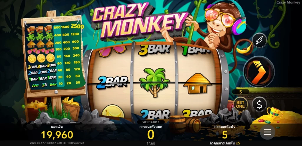 ฟีเจอร์ในเกมสล็อต Crazy Monkey