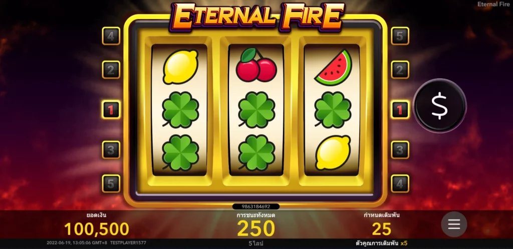 ฟีเจอร์ของเกมตำนานสล็อตผลไม้ Eternal Fire