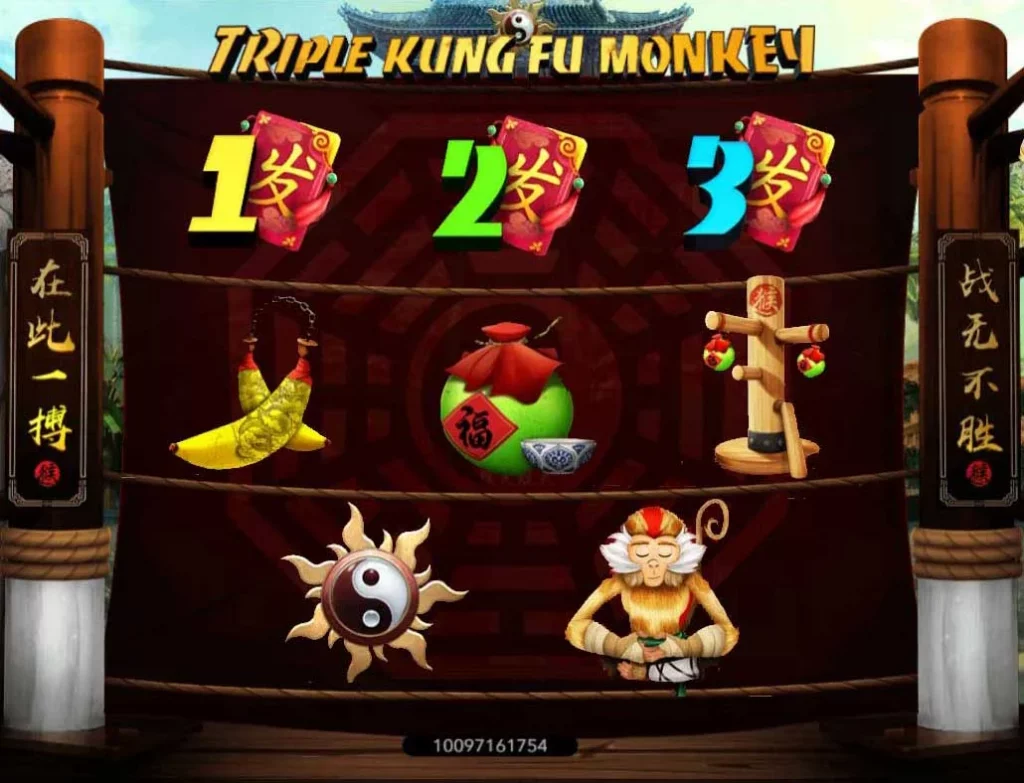 สัญลักษณ์และอัตราการจ่ายเกม Triple Kung Fu Monkey